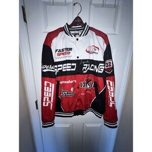Racing Jacket XL Zip Up Costume Cosplay Black White Red Legendary